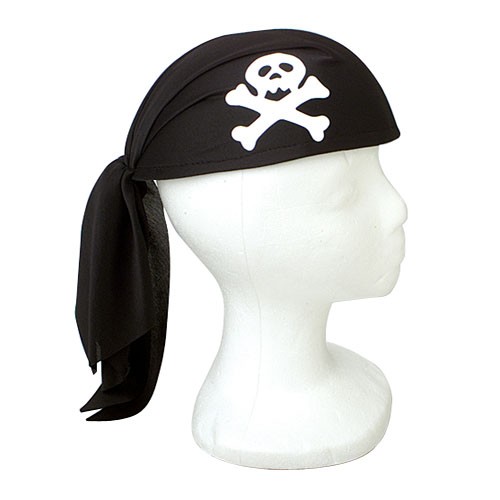 Black Pirate Scarf Cap<br>Each